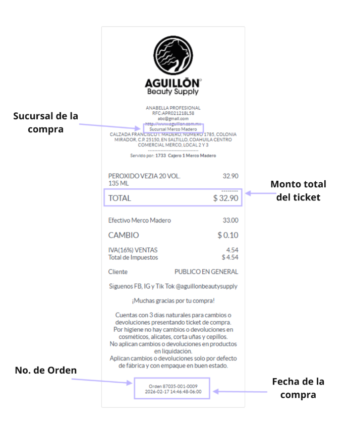 Ejemplo de ticket