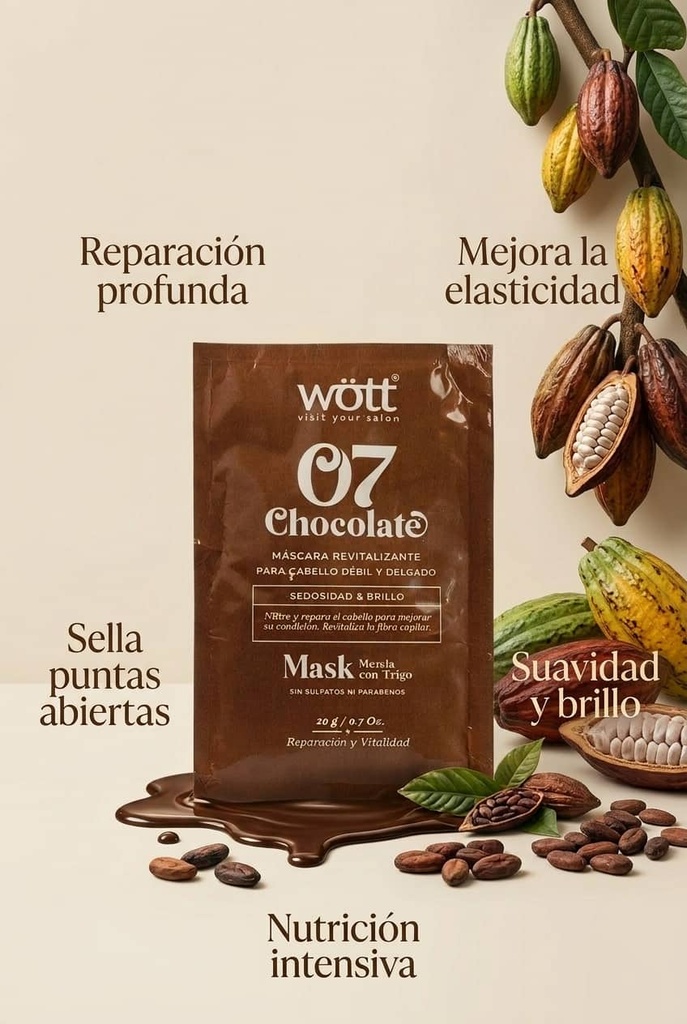 MASCARILLA EN SOBRE CHOCOLATE DE WOTT 07