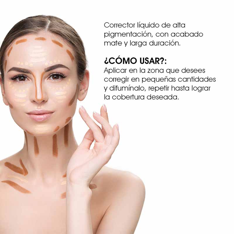 Corrector Liquido de Alta Cobertura Acabado Mate y Larga Duración para Ojeras e Imperfecciones Tono Ivory Le Foose