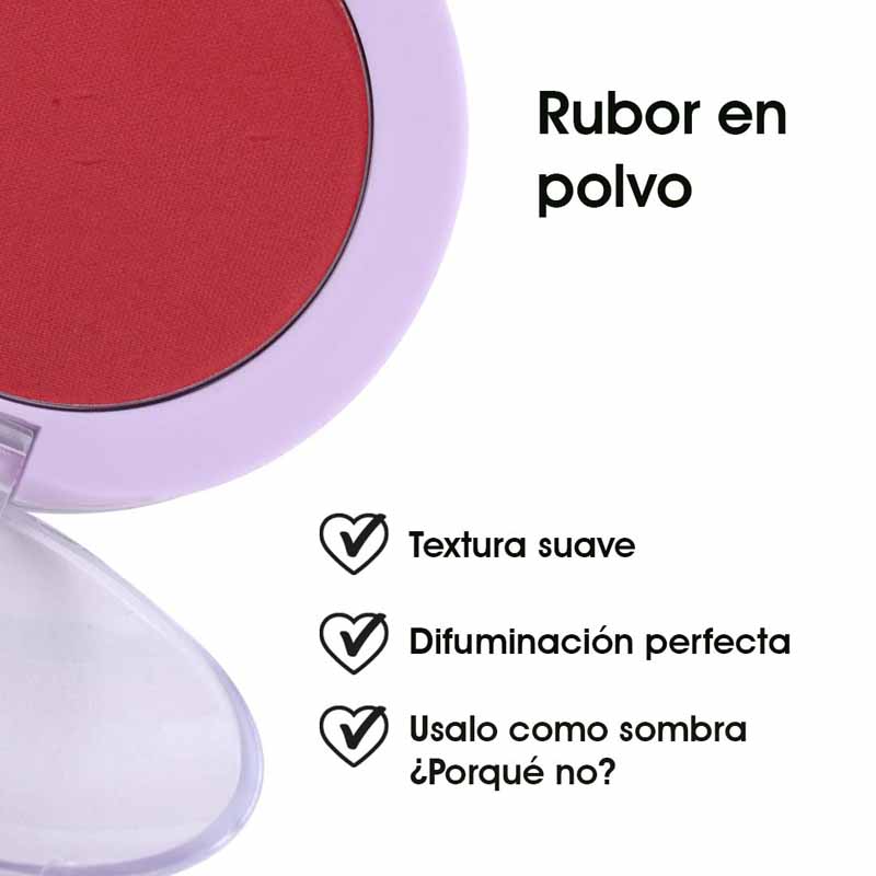 Rubor en Polvo Acabado Natural Color Intenso Textura Ligera y Difuminado Uniforme Tono Heat Le Foose