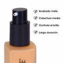 Base de Maquillaje Liquida Acabado Mate Cobertura Media Larga Duración y Control de Brillo para Piel Mixta a Grasa Tono 06 Le Foose