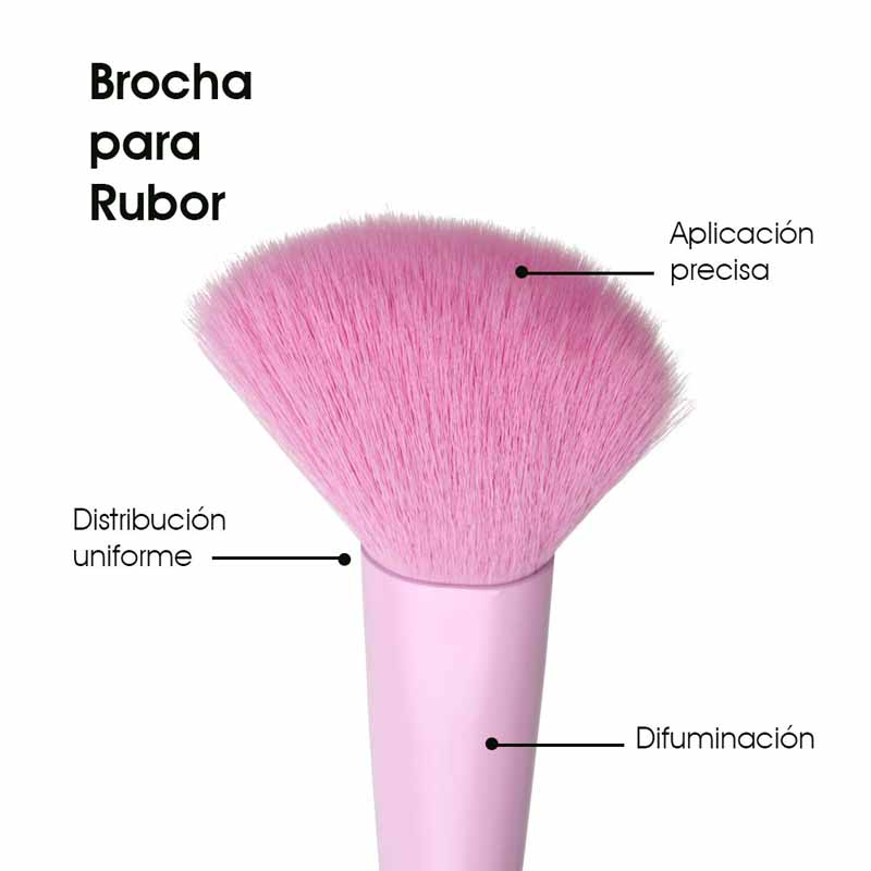 Brocha para Rubor de Cerdas Suaves Difuminado Uniforme y Acabado Natural Le Foose