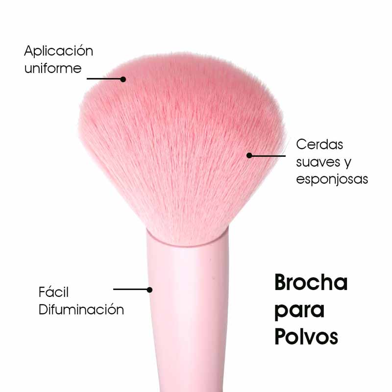Brocha para Polvos de Cerdas Suaves Aplicación Uniforme y Acabado Natural Le Foose