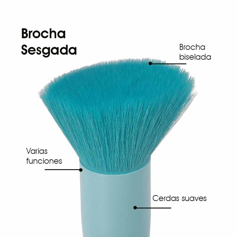 Brocha para Base de Maquillaje con Punta Angular con Cubertura Uniforme Difuminado Suave y Acabado Natural Le Foose
