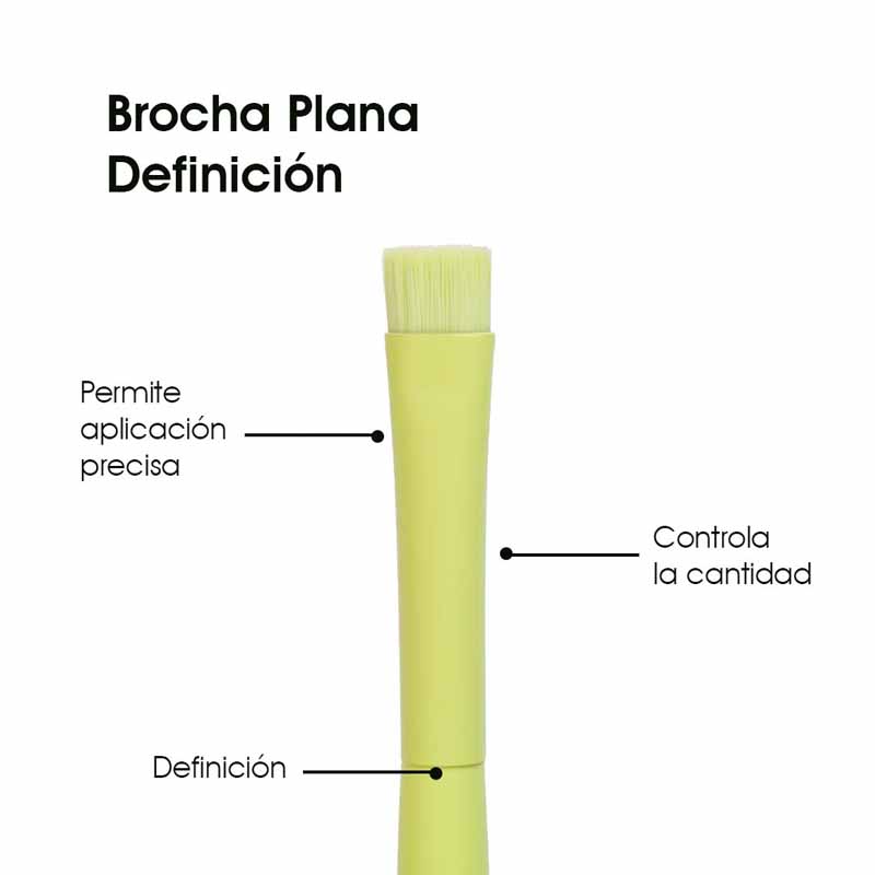 Brocha Plana de Definición de Maquillaje de Precisión para Delinear Cejas y Detalles con Acabado Limpio Le Foose