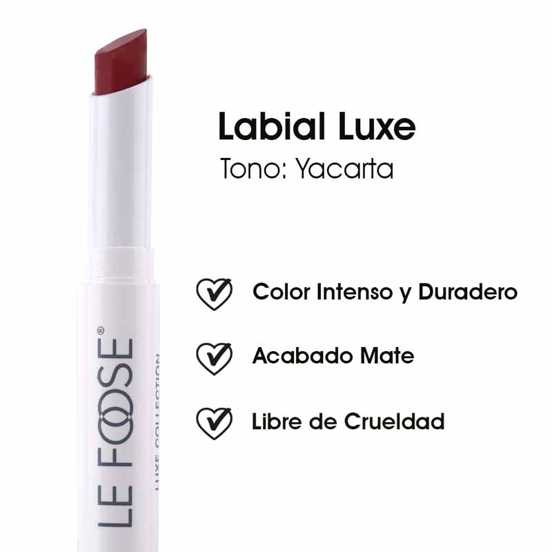 Labial Mate de Larga Duración Alta Cobertura y Formula Cremosa con Color Intenso Tono Yakarta Le Foose
