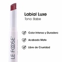 Labial Mate de Larga Duración Alta Cobertura y Formula Cremosa con Color Intenso Tono Babe Le Foose