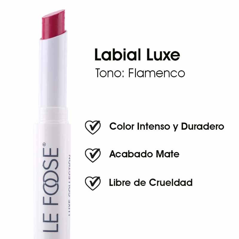 Labial Mate de Larga Duración Alta Cobertura y Formula Cremosa con Color Intenso Tono Flamenco Le Foose