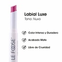 Labial Mate de Larga Duración Alta Cobertura y Formula Cremosa con Color Intenso Tono Nuvo Le Foose