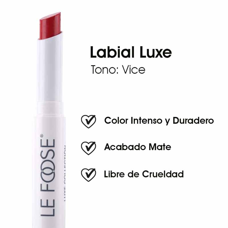 Labial Mate de Larga Duración Alta Cobertura y Formula Cremosa con Color Intenso Tono Vice Le Foose