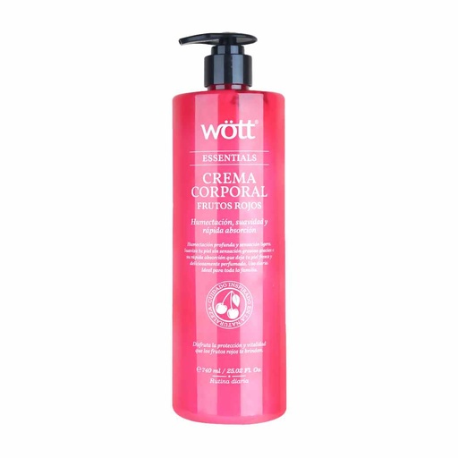 [WFR-CREM] CREMA CORPORAL FRUTOS ROJOS WOTT 740 ML.