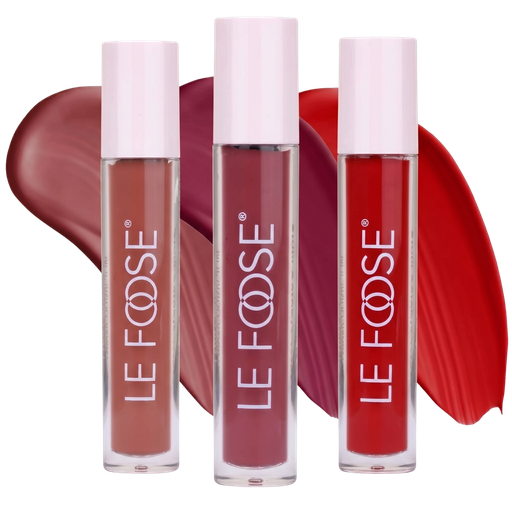 [kit-labial] Kit de 3 Labiales Líquidos Lefoose en Tonos Nude, Rosa y Rojo